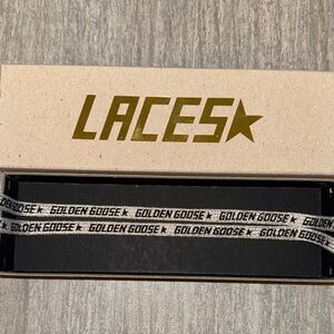 Golden Goose Black and silver Logo Laces